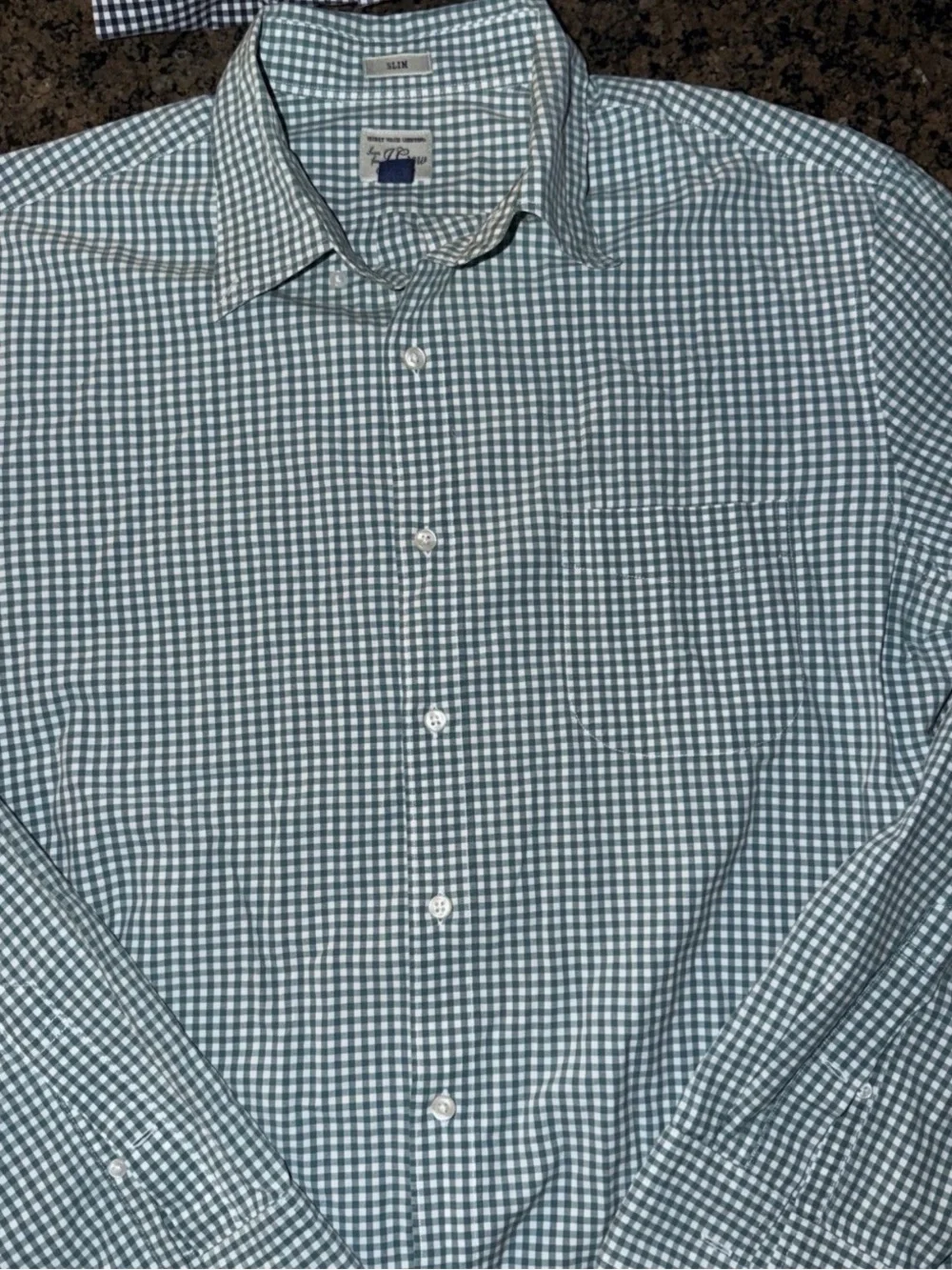 J. Crew Men’s Green and Blue Gingham Button-Down Shirt Set